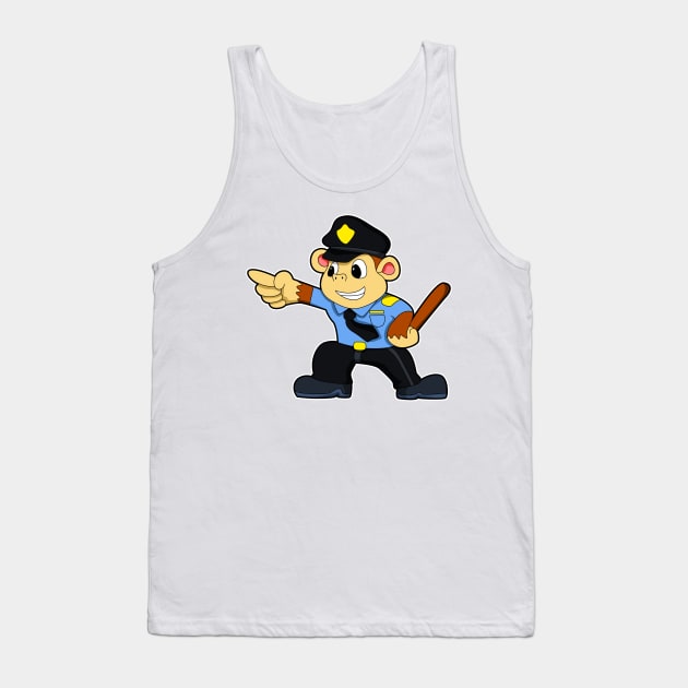 Monkey as Police officer - Police Tank Top by Markus Schnabel